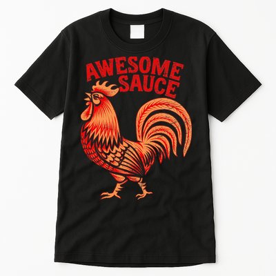 Awesome Sauce With Picture Of Rooster Tall T-Shirt