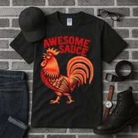 Awesome Sauce With Picture Of Rooster Tall T-Shirt