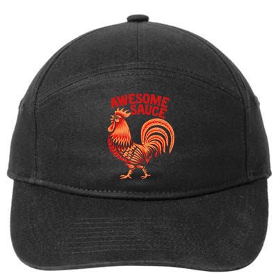 Awesome Sauce With Picture Of Rooster 7-Panel Snapback Hat
