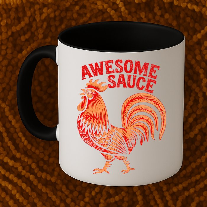 Awesome Sauce With Picture Of Rooster Mug