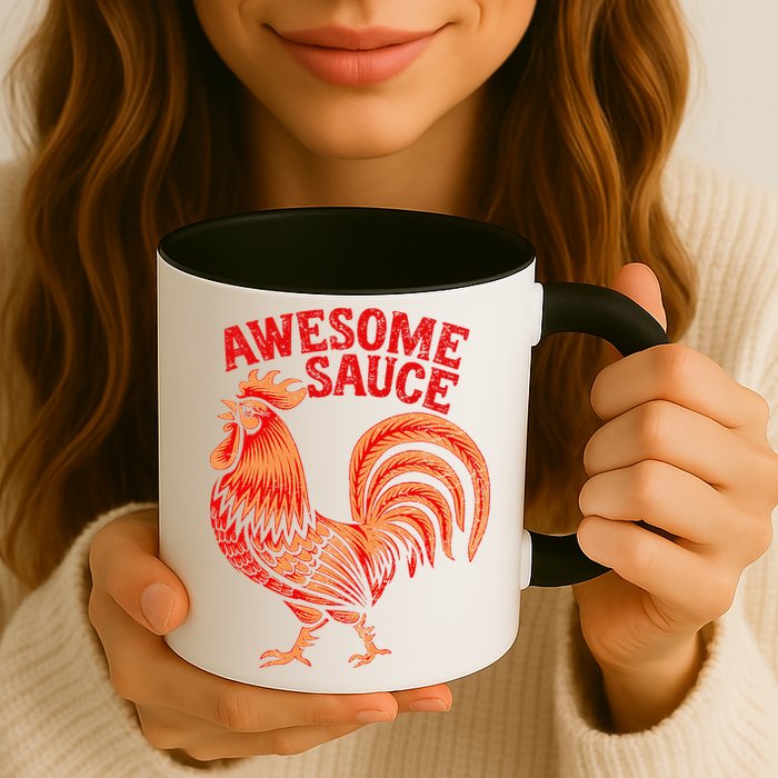 Awesome Sauce With Picture Of Rooster Mug