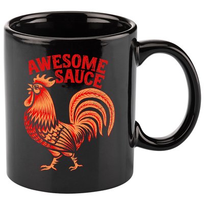 Awesome Sauce With Picture Of Rooster 11oz C Handle Ceramic Mug