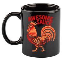 Awesome Sauce With Picture Of Rooster 11oz C Handle Ceramic Mug