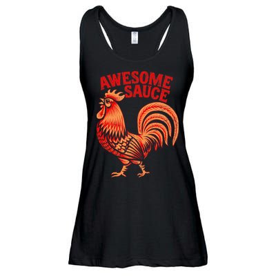 Awesome Sauce With Picture Of Rooster Ladies Essential Flowy Tank