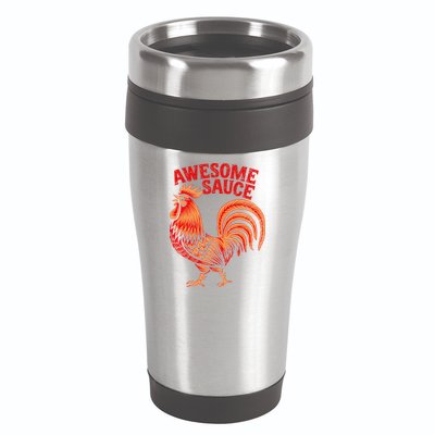 Awesome Sauce With Picture Of Rooster 16oz Travel Tumbler