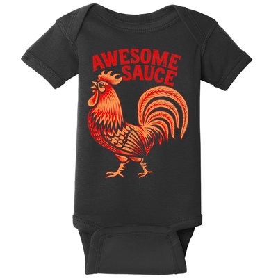 Awesome Sauce With Picture Of Rooster Baby Bodysuit