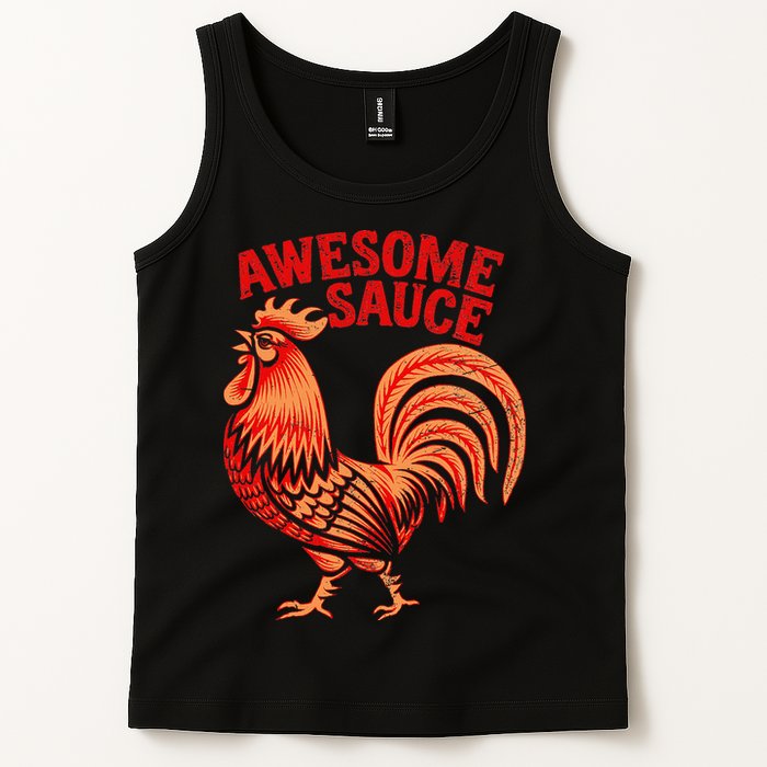Awesome Sauce With Picture Of Rooster Tank Top