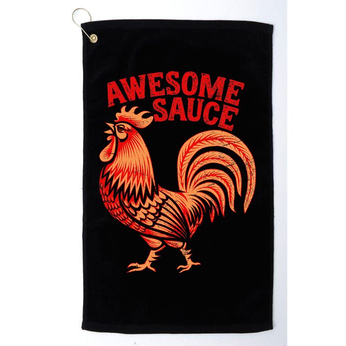 Awesome Sauce With Picture Of Rooster Golf Towel