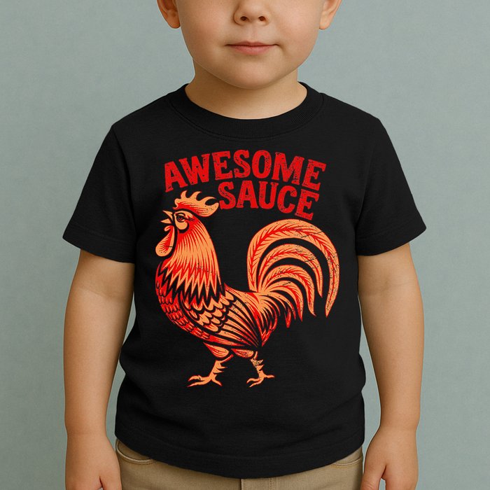 Awesome Sauce With Picture Of Rooster Toddler T-Shirt
