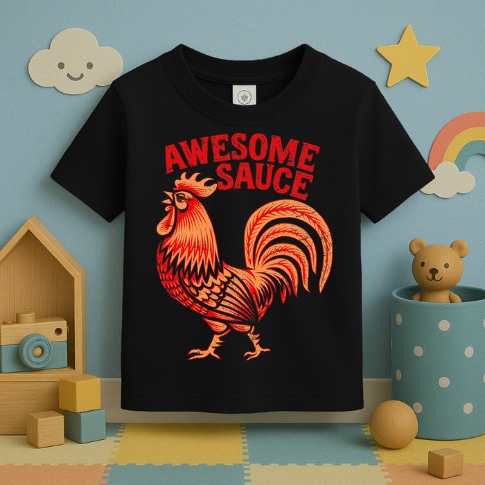 Awesome Sauce With Picture Of Rooster Toddler T-Shirt