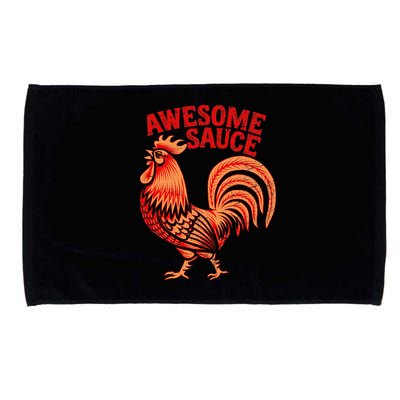 Awesome Sauce With Picture Of Rooster Microfiber Hand Towel