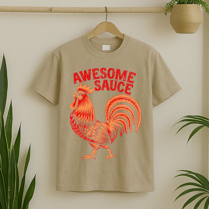 Awesome Sauce With Picture Of Rooster T-Shirt