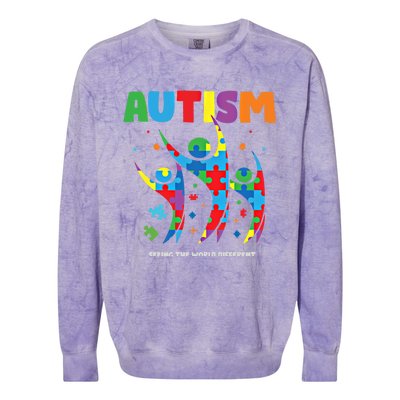 Autism Seeing World Different Autistic Autism Awareness Gift Colorblast Crewneck Sweatshirt