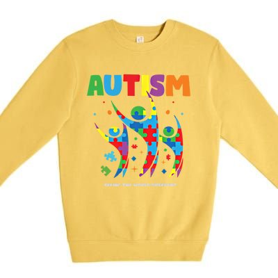 Autism Seeing World Different Autistic Autism Awareness Gift Premium Crewneck Sweatshirt