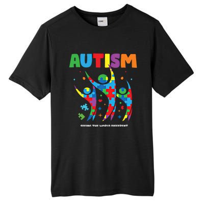 Autism Seeing World Different Autistic Autism Awareness Gift Tall Fusion ChromaSoft Performance T-Shirt