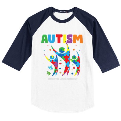 Autism Seeing World Different Autistic Autism Awareness Gift Baseball Sleeve Shirt