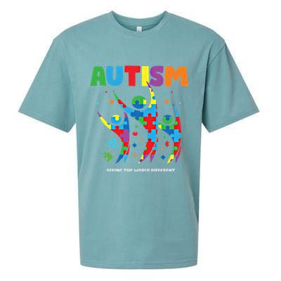 Autism Seeing World Different Autistic Autism Awareness Gift Sueded Cloud Jersey T-Shirt