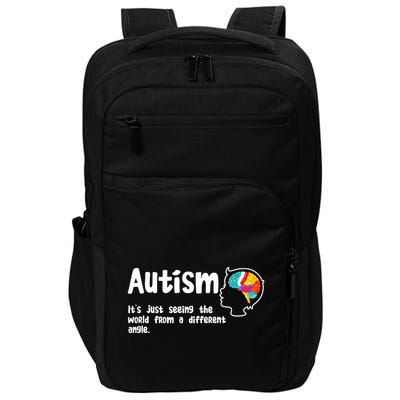 Autism Seeing World From Different Angle Autistic Awareness Gift Impact Tech Backpack