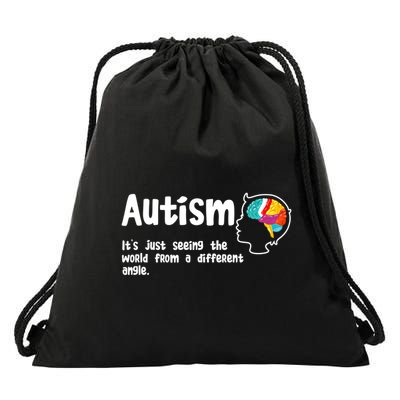 Autism Seeing World From Different Angle Autistic Awareness Gift Drawstring Bag