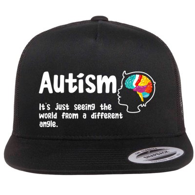 Autism Seeing World From Different Angle Autistic Awareness Gift Flatbill Hat