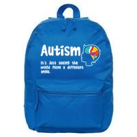 Autism Seeing World From Different Angle Autistic Awareness Gift 16 in Basic Backpack