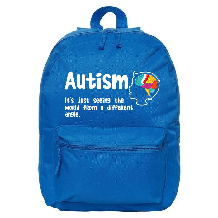 Autism Seeing World From Different Angle Autistic Awareness Gift 16 in Basic Backpack