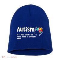 Autism Seeing World From Different Angle Autistic Awareness Gift Short Acrylic Beanie