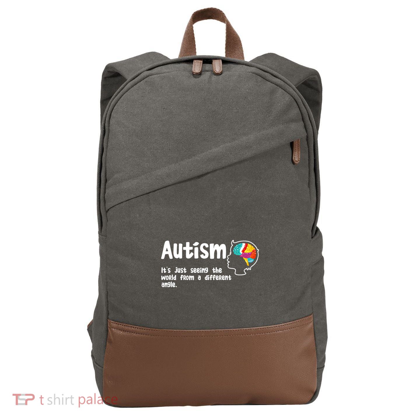 Autism Seeing World From Different Angle Autistic Awareness Gift Cotton Canvas Backpack