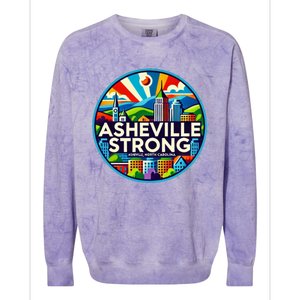 Asheville Strong Western Nc Helene Recovery Colorblast Crewneck Sweatshirt