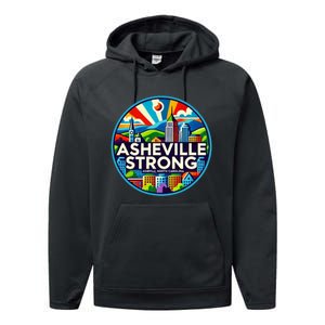 Asheville Strong Western Nc Helene Recovery Performance Fleece Hoodie