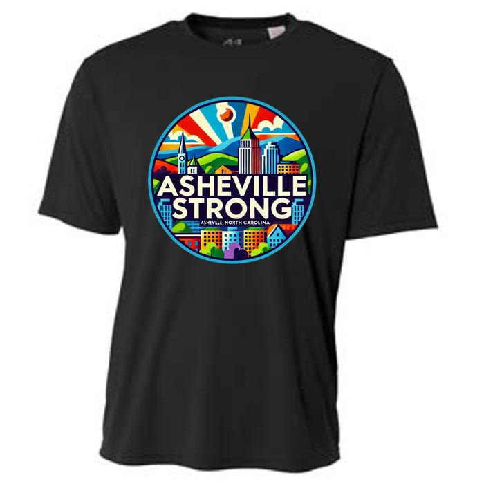 Asheville Strong Western Nc Helene Recovery Cooling Performance Crew T-Shirt