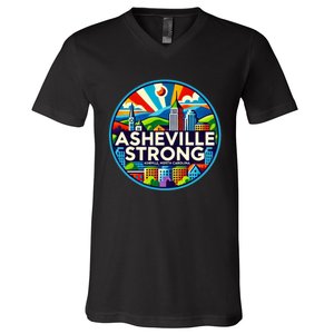 Asheville Strong Western Nc Helene Recovery V-Neck T-Shirt