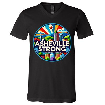 Asheville Strong Western Nc Helene Recovery V-Neck T-Shirt