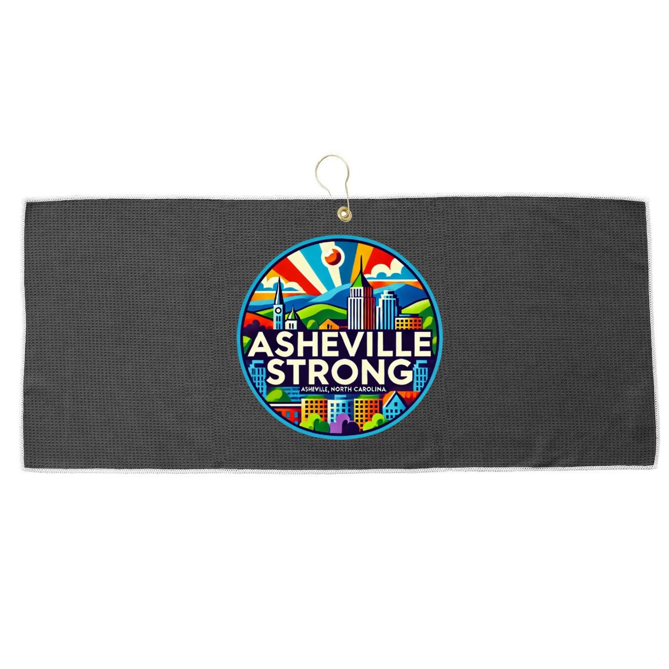 Asheville Strong Western Nc Helene Recovery Large Microfiber Waffle Golf Towel