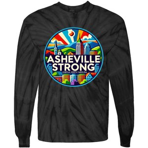 Asheville Strong Western Nc Helene Recovery Tie-Dye Long Sleeve Shirt