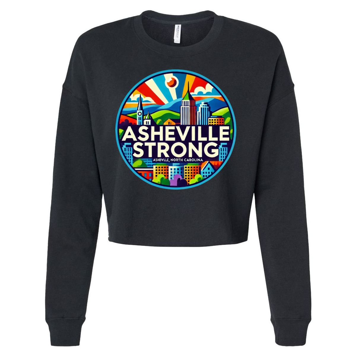Asheville Strong Western Nc Helene Recovery Cropped Pullover Crew
