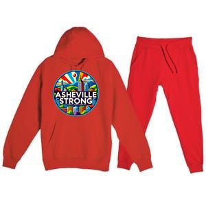 Asheville Strong Western Nc Helene Recovery Premium Hooded Sweatsuit Set