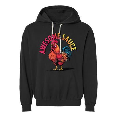 Awesome Sauce With Picture Of Rooster Vintage Funny Garment-Dyed Fleece Hoodie