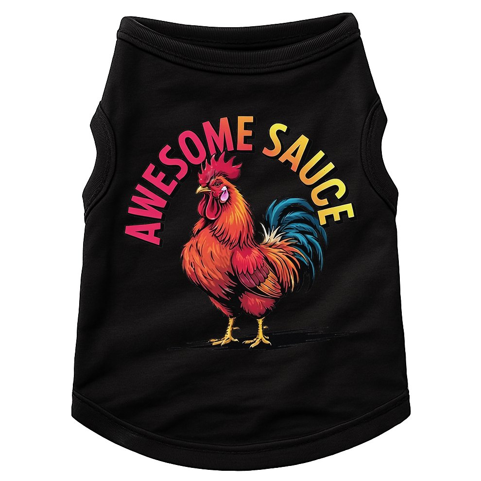 Awesome Sauce With Picture Of Rooster Vintage Funny Doggie Tank
