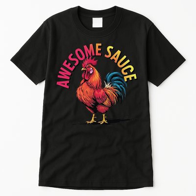 Awesome Sauce With Picture Of Rooster Vintage Funny Tall T-Shirt
