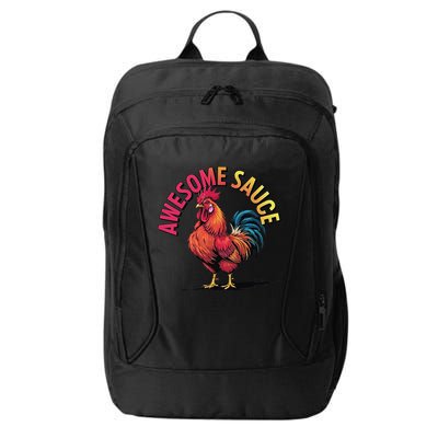 Awesome Sauce With Picture Of Rooster Vintage Funny City Backpack