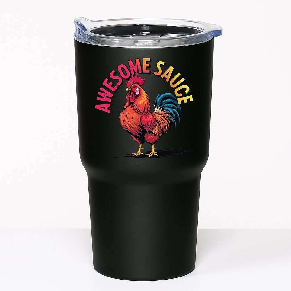 Awesome Sauce With Picture Of Rooster Vintage Funny Tumbler