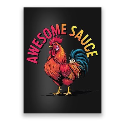 Awesome Sauce With Picture Of Rooster Vintage Funny Poster