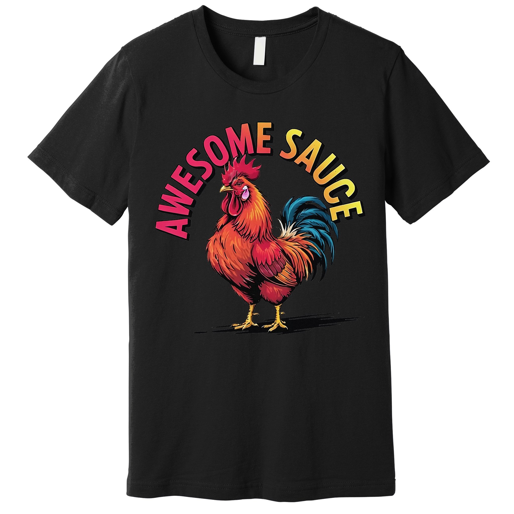 Awesome Sauce With Picture Of Rooster Vintage Funny Premium T-Shirt
