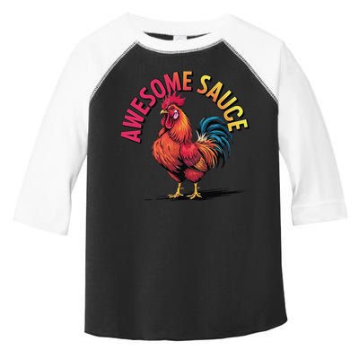 Awesome Sauce With Picture Of Rooster Vintage Funny Toddler Fine Jersey T-Shirt