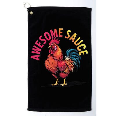 Awesome Sauce With Picture Of Rooster Vintage Funny Golf Towel
