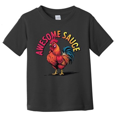 Awesome Sauce With Picture Of Rooster Vintage Funny Toddler T-Shirt