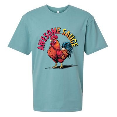Awesome Sauce With Picture Of Rooster Vintage Funny Sueded Cloud Jersey T-Shirt