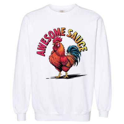 Awesome Sauce With Picture Of Rooster Vintage Funny Garment-Dyed Sweatshirt