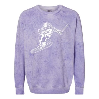 Alpine Skiing Winter Sports Downhill Skier Colorblast Crewneck Sweatshirt